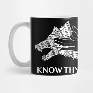 KNOW THYSELF WOLF Mug